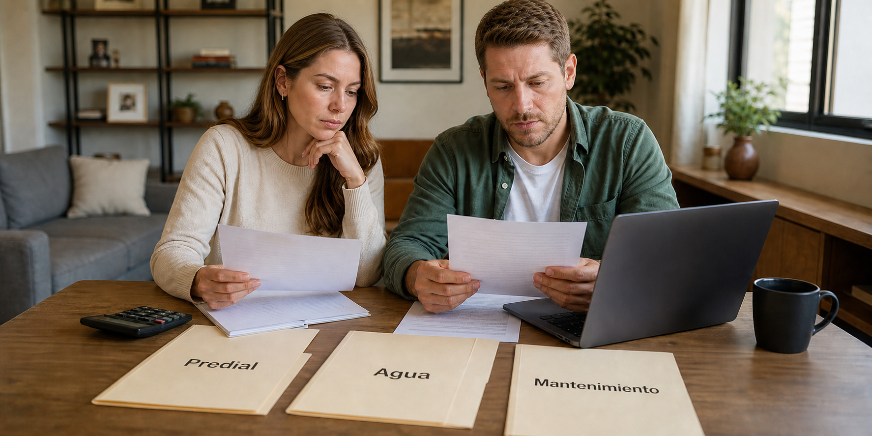Legal Review at Home with White Couple