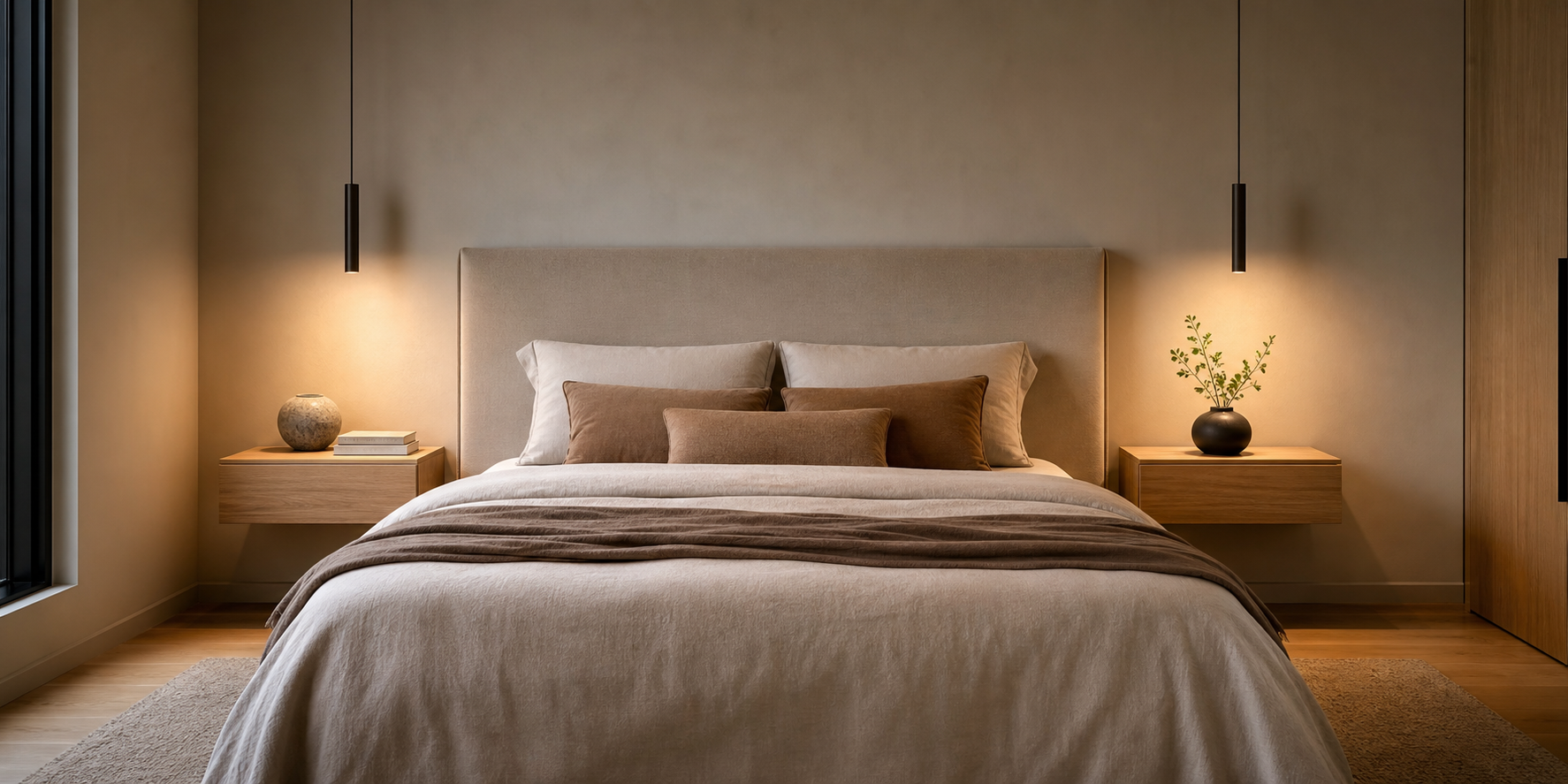 Modern Floating Beds Beside Contemporary Bed Minimalist Elegance Light Wood Fini