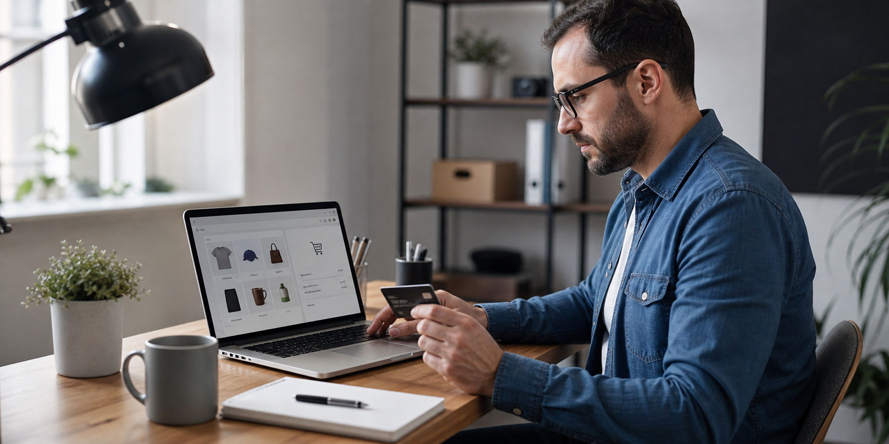 Online Shopping at Home Office