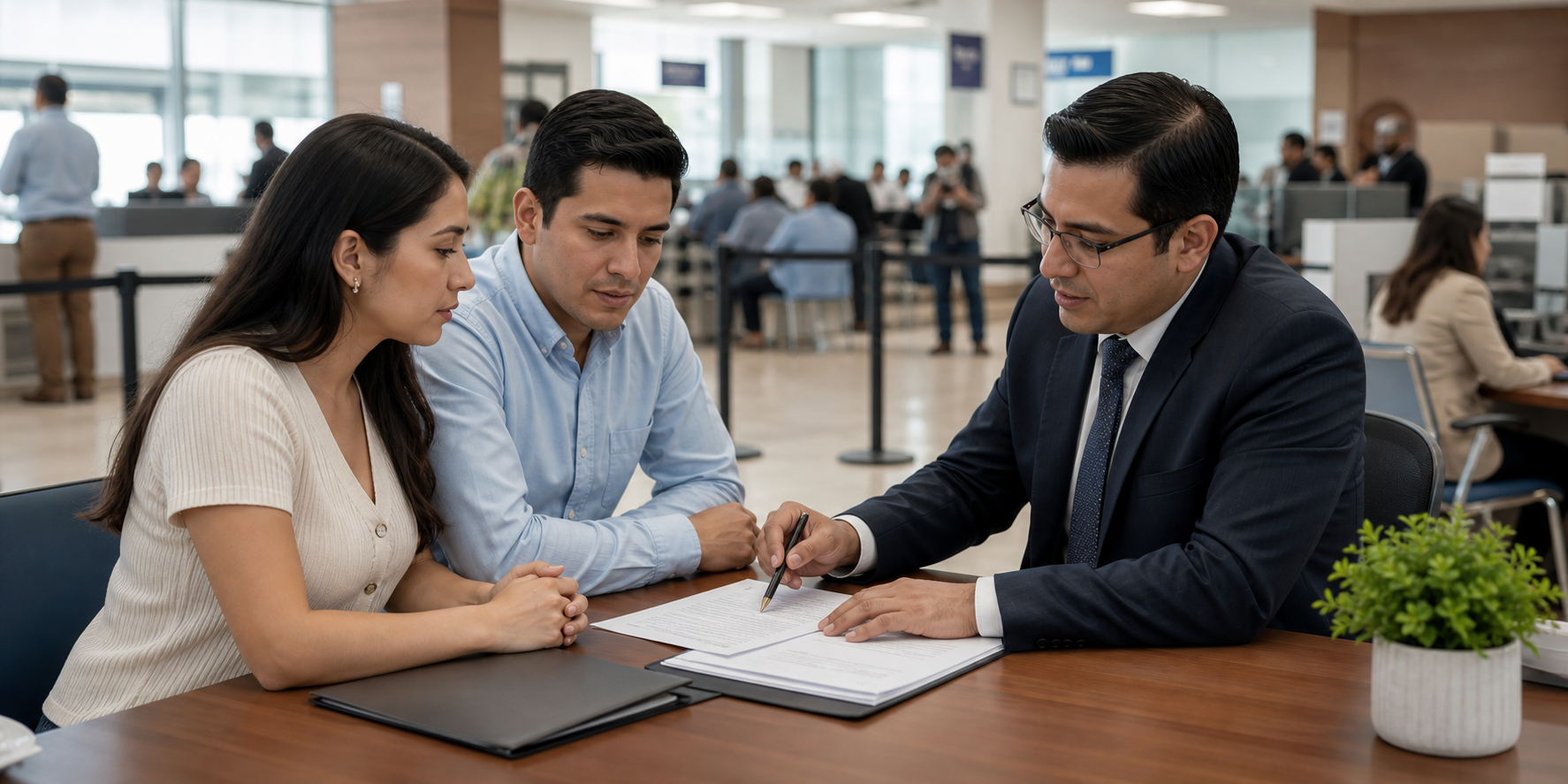 Young Mexican Couple Attending Notary Session-1