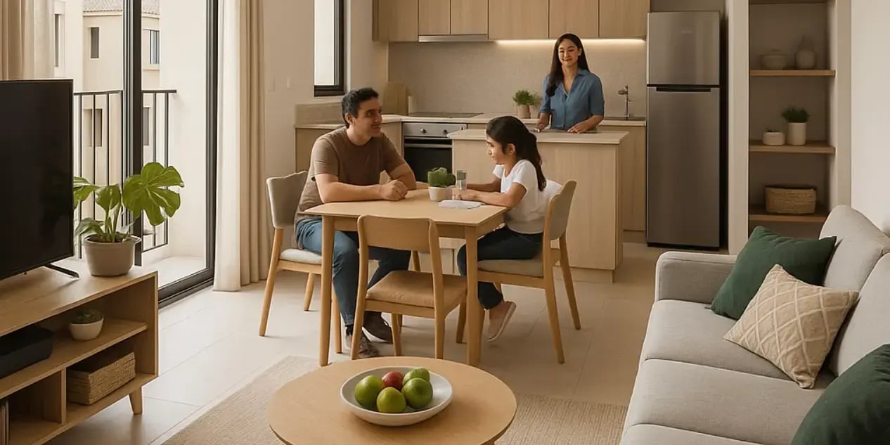 Espacio residencial moderno con diseño inteligente