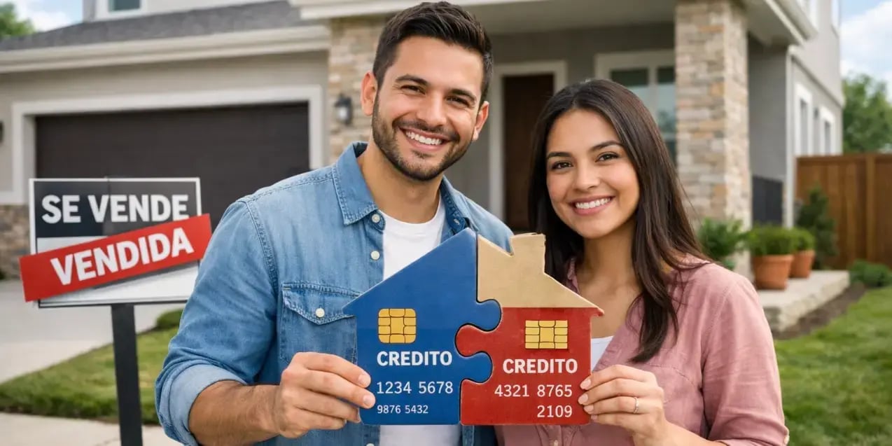 Pareja uniendo sus créditos para comprar casa