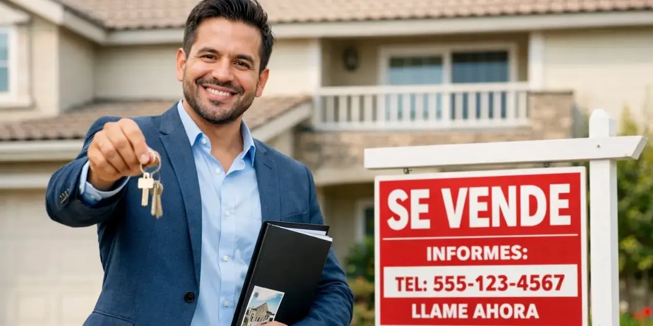 Persona vendiendo una casa