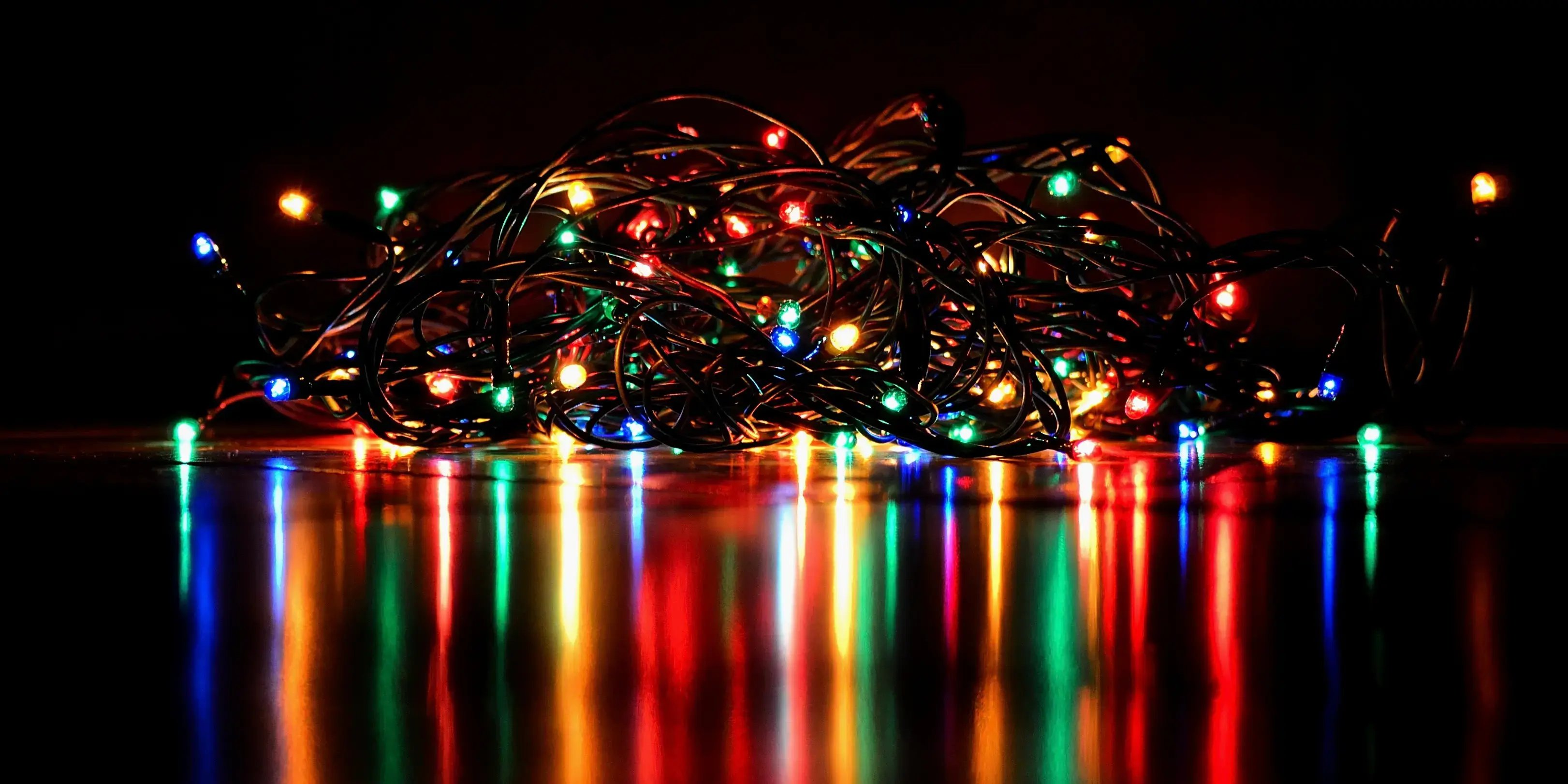 Luces navidad de led. Decorar árbol navidad