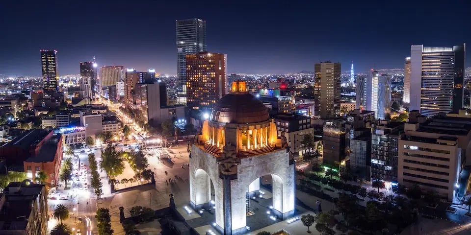 Ciudad de México de noche. 